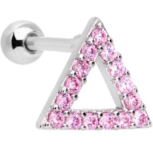 Load image into Gallery viewer, 16G 1/4 Pink Gem Triangle Cartilage Tragus