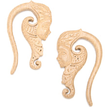 将图片加载到图库查看器,Hand Carved Wood Forest Nymph Hanger Plug Set 6mm to 18mm