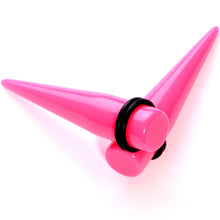 Load image into Gallery viewer, Flirty Fuchsia Lightweight Pink Acrylic Straight Taper Set 10mm to 18mm