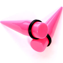 Load image into Gallery viewer, Flirty Fuchsia Lightweight Pink Acrylic Straight Taper Set 10mm to 18mm