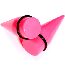 Load image into Gallery viewer, Flirty Fuchsia Lightweight Pink Acrylic Straight Taper Set 10mm to 18mm