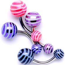 Load image into Gallery viewer, Evening of Color Zig Zag Party Pack Belly Ring Set of 4