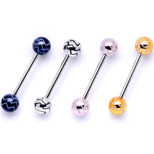 Load image into Gallery viewer, Late Night Party Zig Zag Barbell Tongue Ring Set of 4