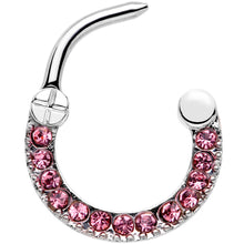 将图片加载到图库查看器,16G 5/16 Pink Gem Paved Glamour Cartilage Clicker