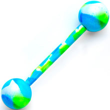 Load image into Gallery viewer, 14G 5/8 Blue Green Camouflage Straight Barbell Tongue Ring