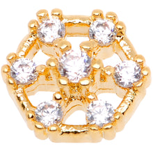 Load image into Gallery viewer, 14G Clear Gem Gold Tone Externally Threaded Dermal Anchor Top