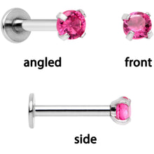 将图片加载到图库查看器,16G 1/4 Pink Gem Rainbow Cartilage Tragus Earring Set of 3