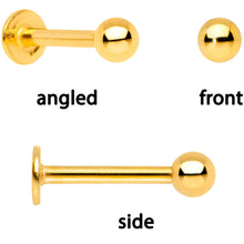 Load image into Gallery viewer, 16G 1/4 Clear Gem Gold Tone Flower Cartilage Tragus Set of 3