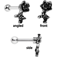Load image into Gallery viewer, 16G 1/4 Clear Gem Springtime Cartilage Tragus Earring Set of 3