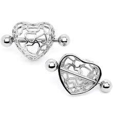 Load image into Gallery viewer, 14G 9/16 Love in a Beautiful Cage Nipple Shield Set