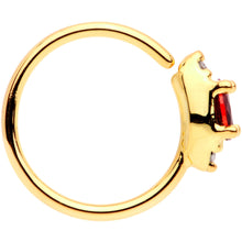 Load image into Gallery viewer, 20G 5/16 Red Clear CZ Gem Gold Tone Seamless Circular Ring