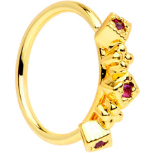 Load image into Gallery viewer, 20G 5/16 Red Gem Gold Tone Flower Garden Seamless Circular Ring