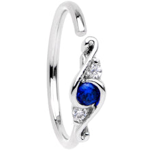 将图片加载到图库查看器,20G 5/16 Blue Clear Gem Oceans Eye Seamless Circular Ring