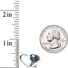 将图片加载到图库查看器,16G 3/8 Blue CZ Gem Mermaid Treasure Left Heart Closure Ring