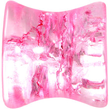 Load image into Gallery viewer, Pink Shattered Glass Flamingo Saddle Plug Set 6mm to 16mm