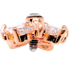 Load image into Gallery viewer, 14G Clear CZ Gem Ice Princess Rose Gold Tone Dermal Anchor Top