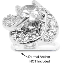 Load image into Gallery viewer, 14G Clear CZ Gem Roses Romance Dermal Anchor Top