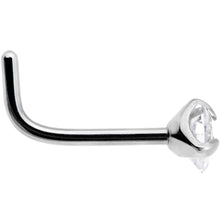 Load image into Gallery viewer, 20G Clear 3mm CZ Heart Gem Grade 23 Titanium L Shaped Nose Ring