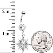 将图片加载到图库查看器,Clear Gem Celestial Sun Dangle Belly Ring