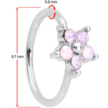 Load image into Gallery viewer, 20G 5/16 Pink Faux Opal Flower Seamless Circular Ring