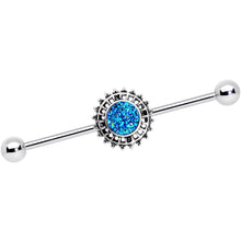 Load image into Gallery viewer, 14G Green Faux Druzy Spooky Season Industrial Barbell 38mm