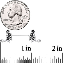 Load image into Gallery viewer, 14G 9/16 Hamsa Hand Flower Barbell Nipple Ring Set