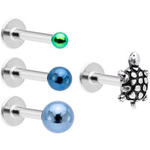 将图片加载到图库查看器,16G 5/16 Multi Tone End Turtle Cartilage Tragus Earring Set