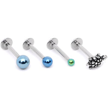 将图片加载到图库查看器,16G 5/16 Multi Tone End Turtle Cartilage Tragus Earring Set