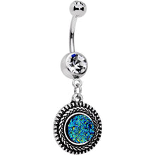 将图片加载到图库查看器,Faux Druzy Quartz Baroque Concentric Circles Dangle Belly Ring