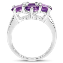 Load image into Gallery viewer, 3.01 Carat Genuine Amethyst .925 Sterling Silver Ring