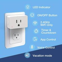 Load image into Gallery viewer, 2-Pack: WiFi Smart Plug โ 15A, Timer & App Control, Works with Alexa & Google Home