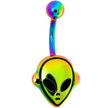 将图片加载到图库查看器,Rainbow PVD Creepy Space Alien Belly Ring