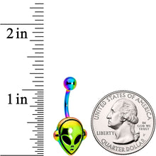 将图片加载到图库查看器,Rainbow PVD Creepy Space Alien Belly Ring