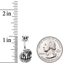 将图片加载到图库查看器,Scary Spider Jack O Lantern Double Mount Belly Ring