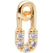 Load image into Gallery viewer, 18G 5/16 Clear Gem Punk Rock Safety Pin Cartilage Tragus