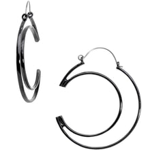 Load image into Gallery viewer, Black Howl at the Moon Crescent Moon Tunnel Plug Earrings