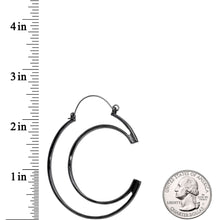 Load image into Gallery viewer, Black Howl at the Moon Crescent Moon Tunnel Plug Earrings