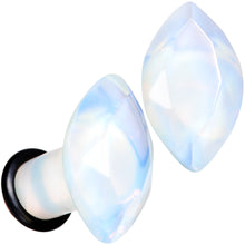 Load image into Gallery viewer, White Opalite Faceted Single Flare Plug Set 6mm to 25mm