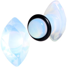 Load image into Gallery viewer, White Opalite Faceted Single Flare Plug Set 6mm to 25mm