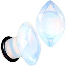 Load image into Gallery viewer, White Opalite Faceted Single Flare Plug Set 6mm to 25mm