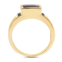 将图片加载到图库查看器,2.16 Carat Genuine Black Onyx and Black Diamond .925 Sterling Silver Ring