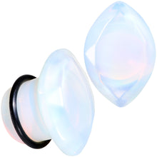 Load image into Gallery viewer, White Opalite Faceted Single Flare Plug Set 6mm to 25mm