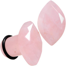 Load image into Gallery viewer, Rose Quartz Faceted Single Flare Plug Set 6mm to 25mm Sizes
