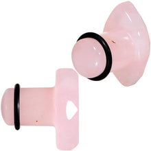 Load image into Gallery viewer, Rose Quartz Faceted Single Flare Plug Set 6mm to 25mm Sizes