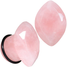 Load image into Gallery viewer, Rose Quartz Faceted Single Flare Plug Set 6mm to 25mm Sizes