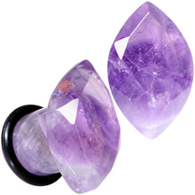 Load image into Gallery viewer, Purple Amethyst Faceted Single Flare Plug Set 6mm to 25mm Sizes