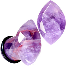 Load image into Gallery viewer, Purple Amethyst Faceted Single Flare Plug Set 6mm to 25mm Sizes