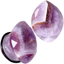 Load image into Gallery viewer, Purple Amethyst Faceted Single Flare Plug Set 6mm to 25mm Sizes