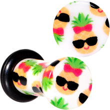 将图片加载到图库查看器,White Acrylic Cool Pineapple Single Flare Plug Set 3mm to 16mm