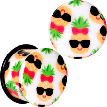 将图片加载到图库查看器,White Acrylic Cool Pineapple Single Flare Plug Set 3mm to 16mm